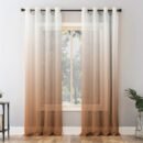 Elegant Ombre Print Sheer Semi Transparent Curtain Set of 2 OMBRE22