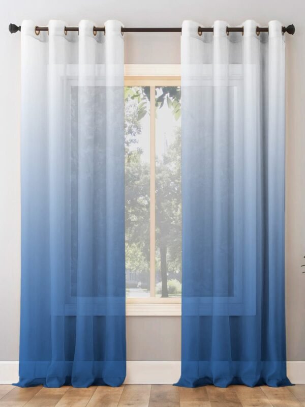 Elegant Ombre Print Sheer Semi Transparent Curtain Set of 2 OMBRE23