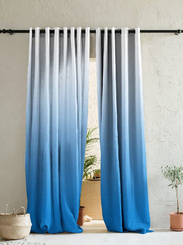 Elegant Ombre Print Room Darkening Curtain Set of 2, OMBRE23