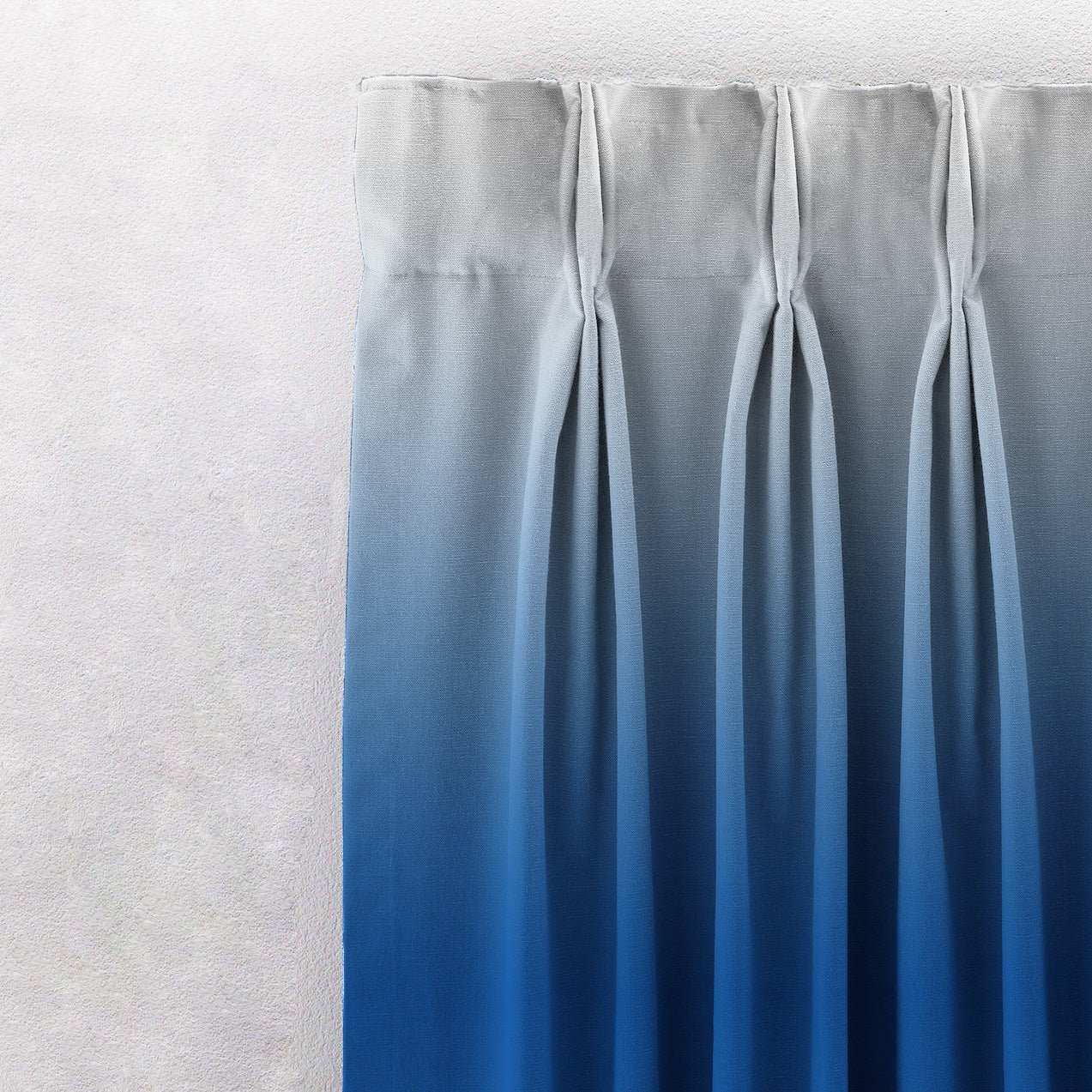 Ombre Powder Blue Heavy Satin Blackout Curtains Set Of 2 - (OMBRE23) - Image 2