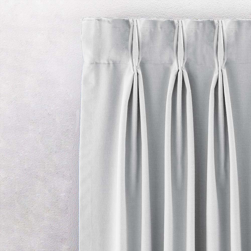 Plain White Heavy Satin Room Darkening Curtains Set Of 2 - (PLWHT) - Image 2