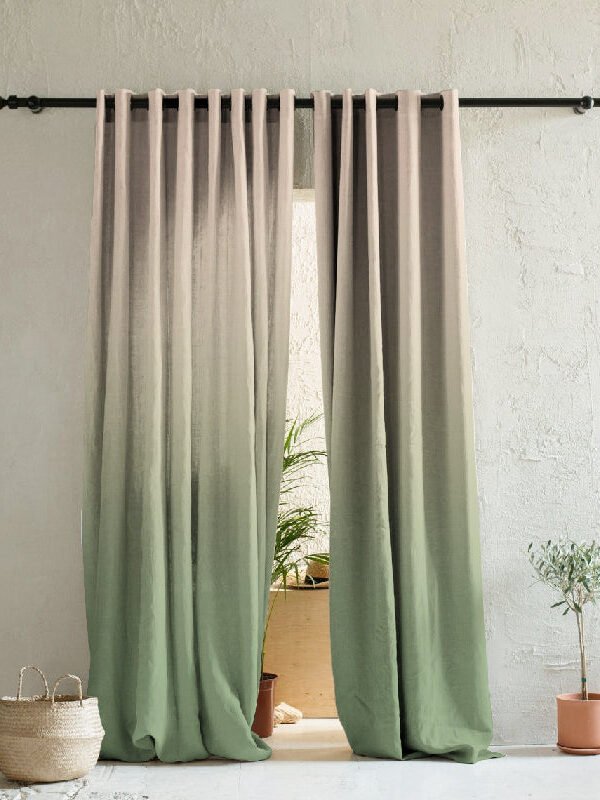Elegant Ombre Print Room Darkening Curtain - Set of 2 - DSTMI4