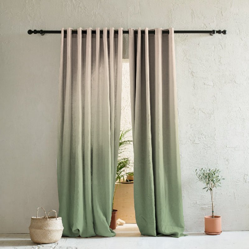 Elegant Ombre Print Room Darkening Curtain - Set of 2 - DSTMI4