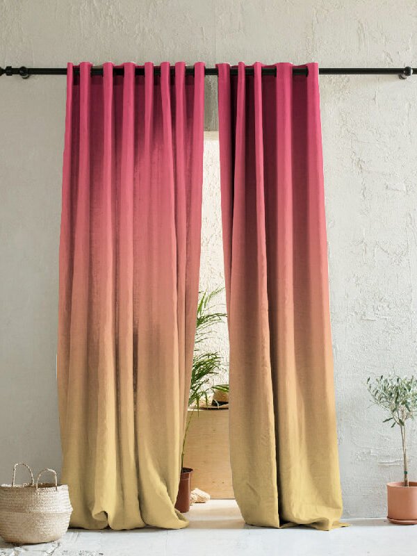 Elegant Ombre Print Room Darkening Curtain - Set of 2 - DSUTSV1